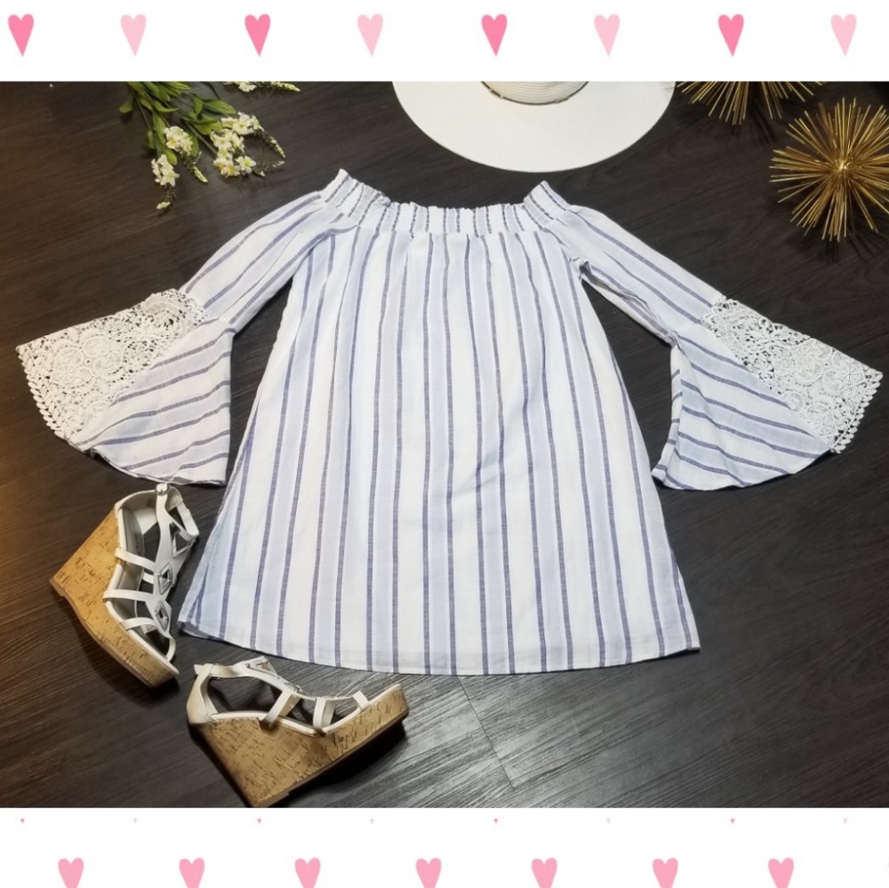 🏆HP🎉 Sequin Hearts Bell Sleeve Dress/Long Top